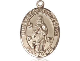 [7388KT] 14kt Gold Our Lady of Assumption Medal
