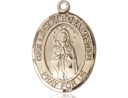 [7413KT] 14kt Gold Our Lady of Rosa Mystica Medal