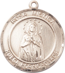 [7413RDSPKT] 14kt Gold Our Lady Rosa Mystica Medal