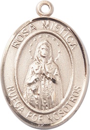 [7413SPKT] 14kt Gold Rosa Mystica Medal