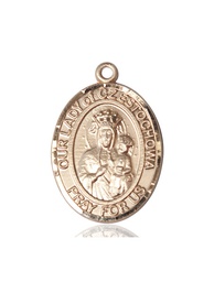 [7421KT] 14kt Gold Our Lady of Czestochowa Medal