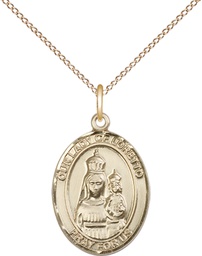 [8082GF/18GF] 14kt Gold Filled Our Lady of Loretto Pendant on a 18 inch Gold Filled Light Curb chain