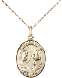 [8101GF/18GF] 14kt Gold Filled Our Lady Star of the Sea Pendant on a 18 inch Gold Filled Light Curb chain