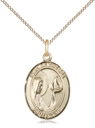 [8101GF/18GF] 14kt Gold Filled Our Lady Star of the Sea Pendant on a 18 inch Gold Filled Light Curb chain