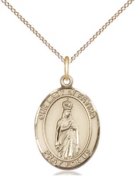 [8205GF/18GF] 14kt Gold Filled Our Lady of Fatima Pendant on a 18 inch Gold Filled Light Curb chain
