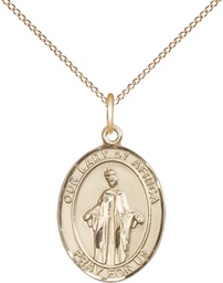 [8269GF/18GF] 14kt Gold Filled Our Lady of Africa Pendant on a 18 inch Gold Filled Light Curb chain