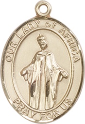 [8269KT] 14kt Gold Our Lady of Africa Medal