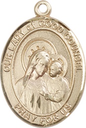 [8287KT] 14kt Gold Our Lady of Good Counsel Medal