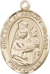 [8299KT] 14kt Gold Our Lady of Prompt Succor Medal