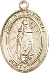[8346KT] 14kt Gold Our Lady of Tears Medal