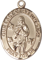 [8388KT] 14kt Gold Our Lady of Assumption Medal
