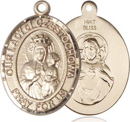 [8421KT] 14kt Gold Our Lady of Czestochowa Medal