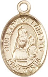 [9082KT] 14kt Gold Our Lady of Loretto Medal