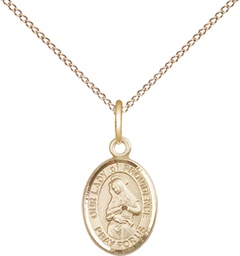 [9087GF/18GF] 14kt Gold Filled Our Lady of Providence Pendant on a 18 inch Gold Filled Light Curb chain