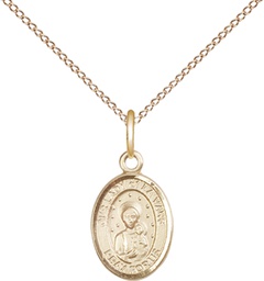 [9115GF/18GF] 14kt Gold Filled Our Lady of la Vang Pendant on a 18 inch Gold Filled Light Curb chain