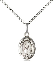 [9115SS/18SS] Sterling Silver Our Lady of la Vang Pendant on a 18 inch Sterling Silver Light Curb chain