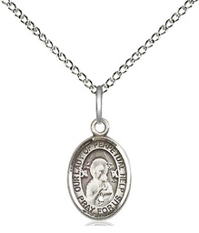 [9222SS/18SS] Sterling Silver Our Lady of Perpetual Help Pendant on a 18 inch Sterling Silver Light Curb chain