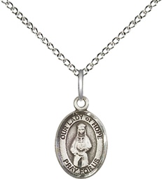 [9230SS/18SS] Sterling Silver Our Lady of Hope Pendant on a 18 inch Sterling Silver Light Curb chain