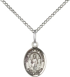 [9246SS/18SS] Sterling Silver Our Lady of Knock Pendant on a 18 inch Sterling Silver Light Curb chain