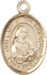 [9247KT] 14kt Gold Our Lady of the Railroad Medal