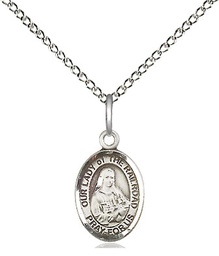 [9247SS/18SS] Sterling Silver Our Lady of the Railroad Pendant on a 18 inch Sterling Silver Light Curb chain