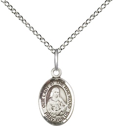 [9247SS/18SS] Sterling Silver Our Lady of the Railroad Pendant on a 18 inch Sterling Silver Light Curb chain