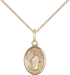 [9269GF/18GF] 14kt Gold Filled Our Lady of Africa Pendant on a 18 inch Gold Filled Light Curb chain