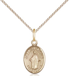 [9269GF/18GF] 14kt Gold Filled Our Lady of Africa Pendant on a 18 inch Gold Filled Light Curb chain