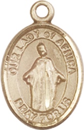 [9269KT] 14kt Gold Our Lady of Africa Medal