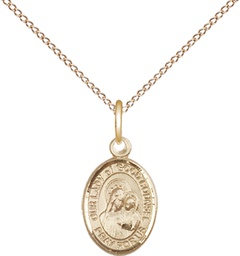 [9287GF/18GF] 14kt Gold Filled Our Lady of Good Counsel Pendant on a 18 inch Gold Filled Light Curb chain