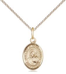 [9287GF/18GF] 14kt Gold Filled Our Lady of Good Counsel Pendant on a 18 inch Gold Filled Light Curb chain