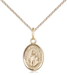 [9292GF/18GF] 14kt Gold Filled Our Lady of Consolation Pendant on a 18 inch Gold Filled Light Curb chain
