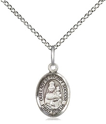 [9299SS/18SS] Sterling Silver Our Lady of Prompt Succor Pendant on a 18 inch Sterling Silver Light Curb chain