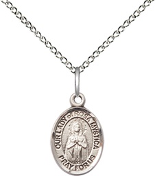 [9413SS/18SS] Sterling Silver Our Lady of Rosa Mystica Pendant on a 18 inch Sterling Silver Light Curb chain