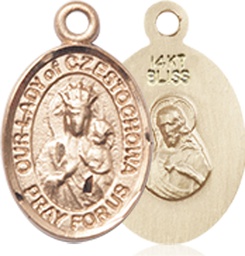 [9421KT] 14kt Gold Our Lady of Czestochowa Medal