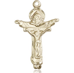 [0065KT] 14kt Gold Trinity Crucifix Medal