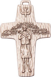 [0566KT] 14kt Gold Papal Crucifix Medal
