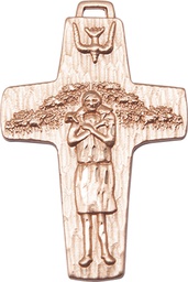 [0568KT] 14kt Gold Papal Crucifix Medal