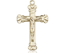 [0620KT] 14kt Gold Crucifix Medal
