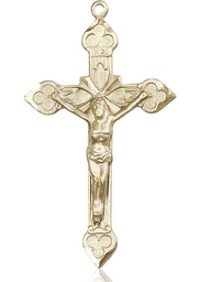 [0635KT] 14kt Gold Crucifix Medal