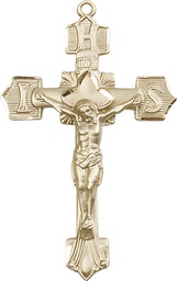 [0637KT] 14kt Gold Crucifix Medal
