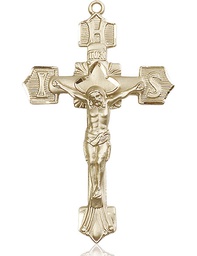 [0637KT] 14kt Gold Crucifix Medal