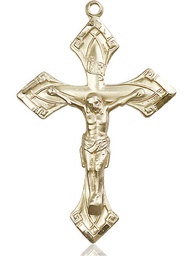 [0638KT] 14kt Gold Crucifix Medal