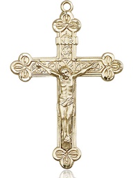 [0639KT] 14kt Gold Crucifix Medal