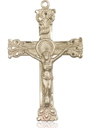 [0641KT] 14kt Gold Crucifix Medal