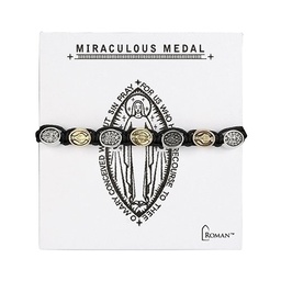 [RO-12755] 7&quot;L Gold Miraculous Bracelet Woven