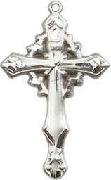 [6019SSY] Sterling Silver Cross Medal - With Box