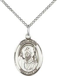 [8027SS/18SS] Sterling Silver Saint David of Wales Pendant on a 18 inch Sterling Silver Light Curb chain