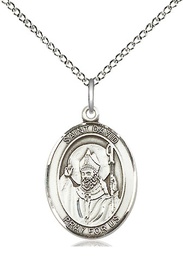 [8027SS/18SS] Sterling Silver Saint David of Wales Pendant on a 18 inch Sterling Silver Light Curb chain