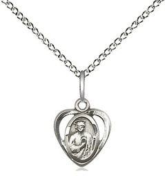 [5404SS/18SS] Sterling Silver Saint Jude Pendant on a 18 inch Sterling Silver Light Curb chain